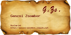 Gencsi Zsombor névjegykártya